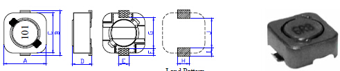 0602小尺寸贴片功率电感实物图及视图